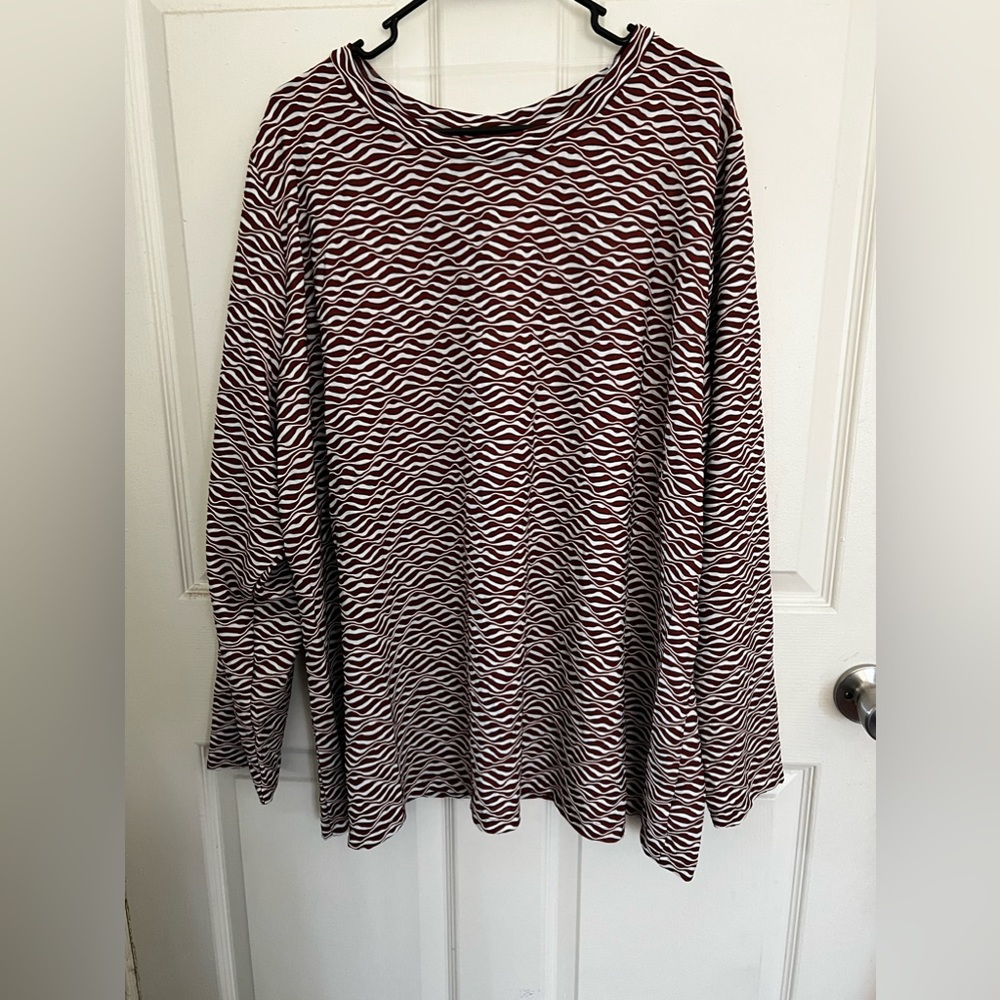Ava & viv swirl wave print stretch blouse top plus 4X